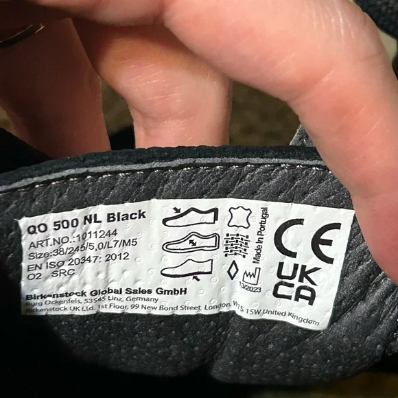 Birkenstock QO 500 NL Black Leather Non Slip Sneakers EU 38 US 7.5 - Picture 10 of 16